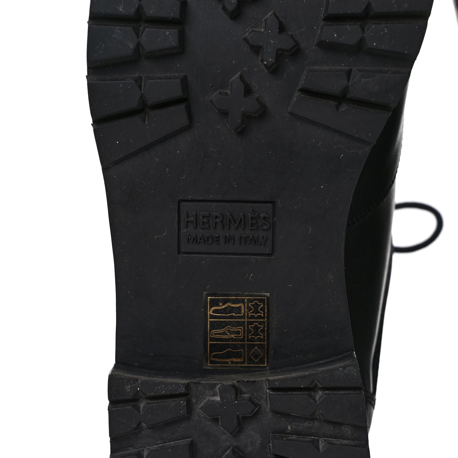 Hermes Calfskin Hiking Boots 40 Black 6 of 8