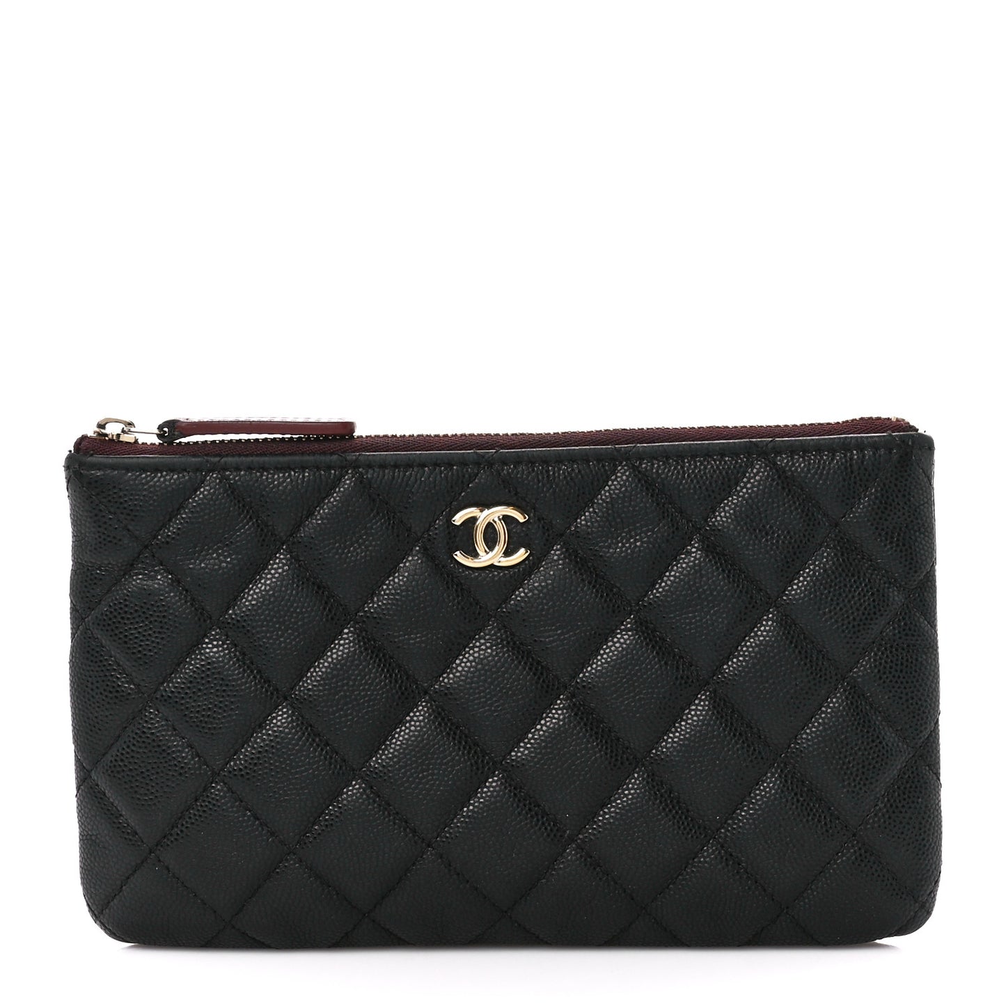 Caviar Quilted Cosmetic Case Black