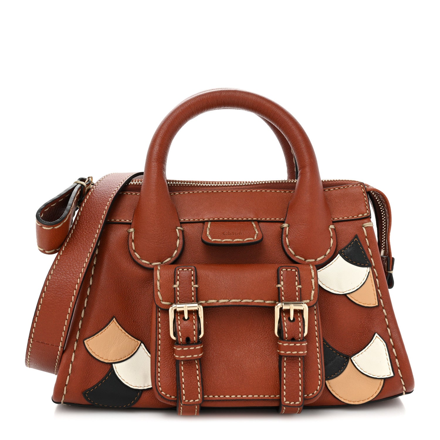Chloe Buffalo Scallop Patchwork Mini Edith Sepia Brown 1 of 9