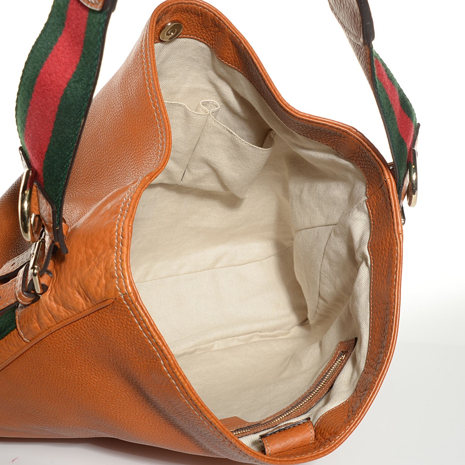 Gucci Pebbled Calfskin Medium Heritage Shoulder Bag Light Tobacco 14 of 18