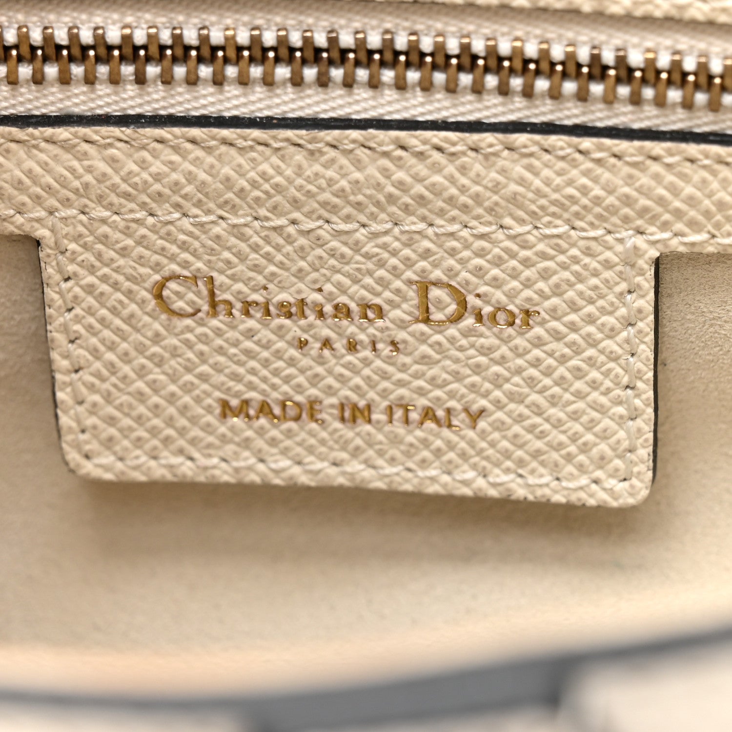Christian Dior Grained Calfskin Saddle Bag With Strap Latte 6 of 10