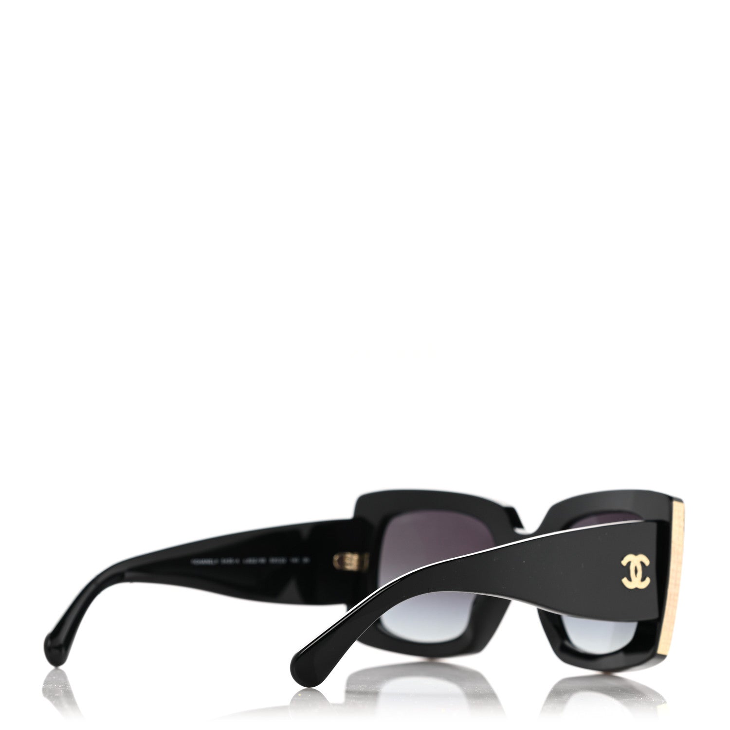 Chanel Acetate Rectangle Sunglasses 5435 Black 4 of 8