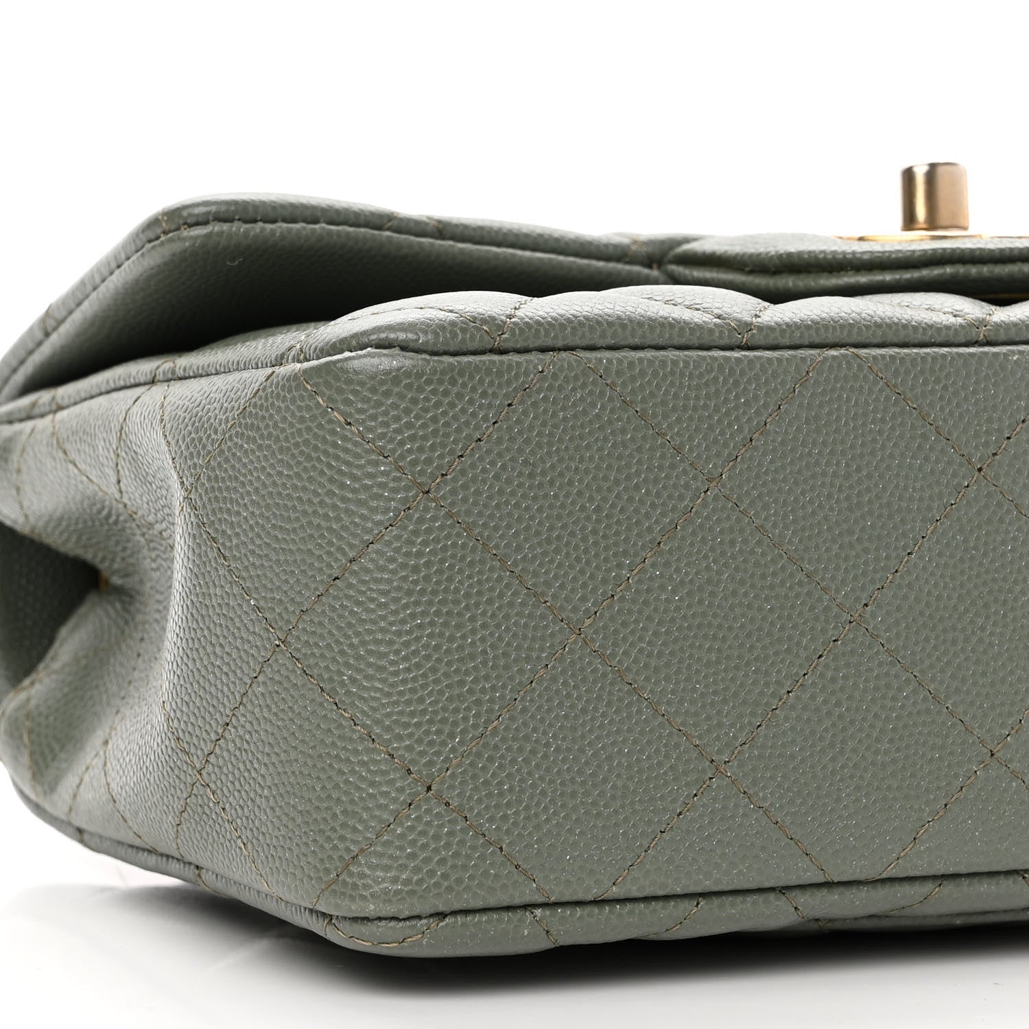 Chanel Iridescent Caviar Quilted Mini Rectangular Flap Green 8 of 10