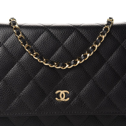 Chanel Caviar Quilted Wallet On Chain WOC Black 11 of 12