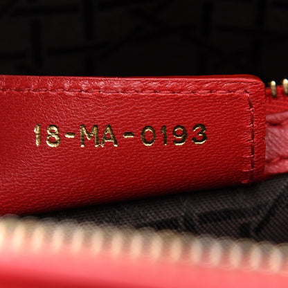 Christian Dior Lambskin Cannage Large Lady Dior Red 7 of 9