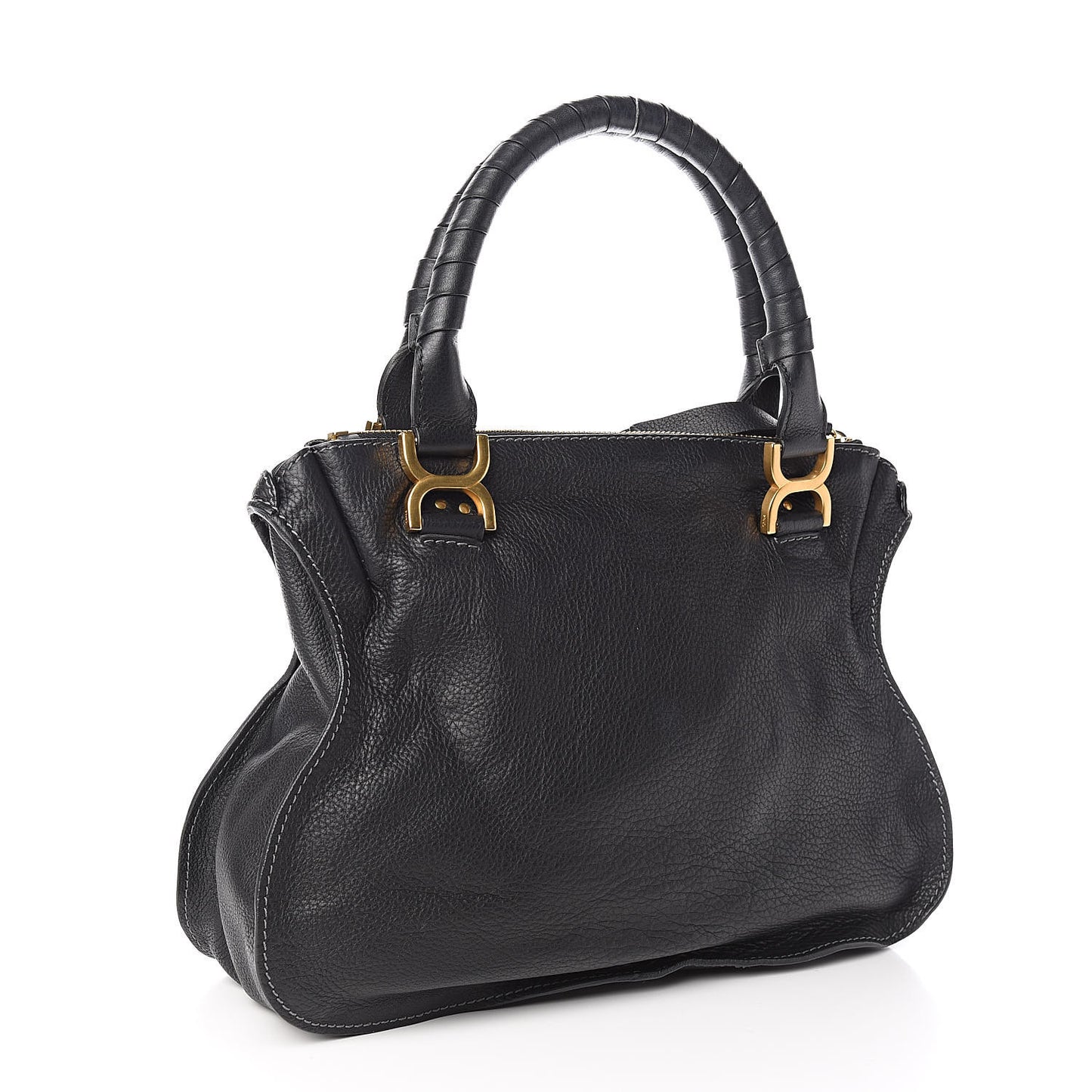 Calfskin Medium Marcie Satchel Black