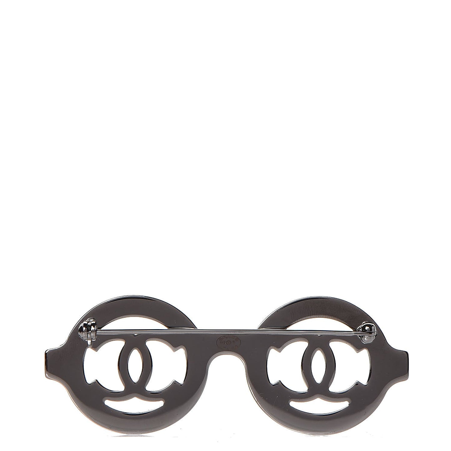 Crystal CC Sunglasses Brooch Silver