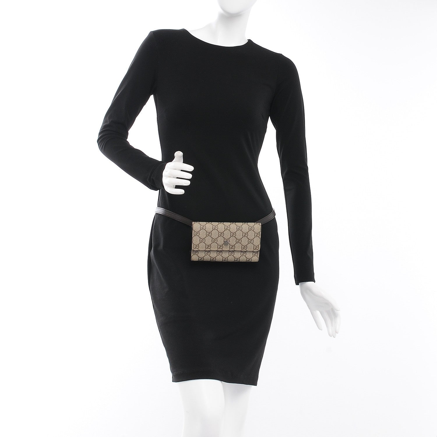 Gucci GG Plus Monogram Belt Pouch Dark Brown 3 of 7