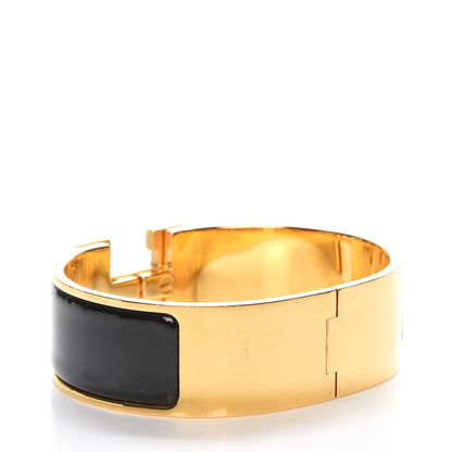 Hermes Enamel Wide Clic Clac H Bracelet GM Black 4 of 5