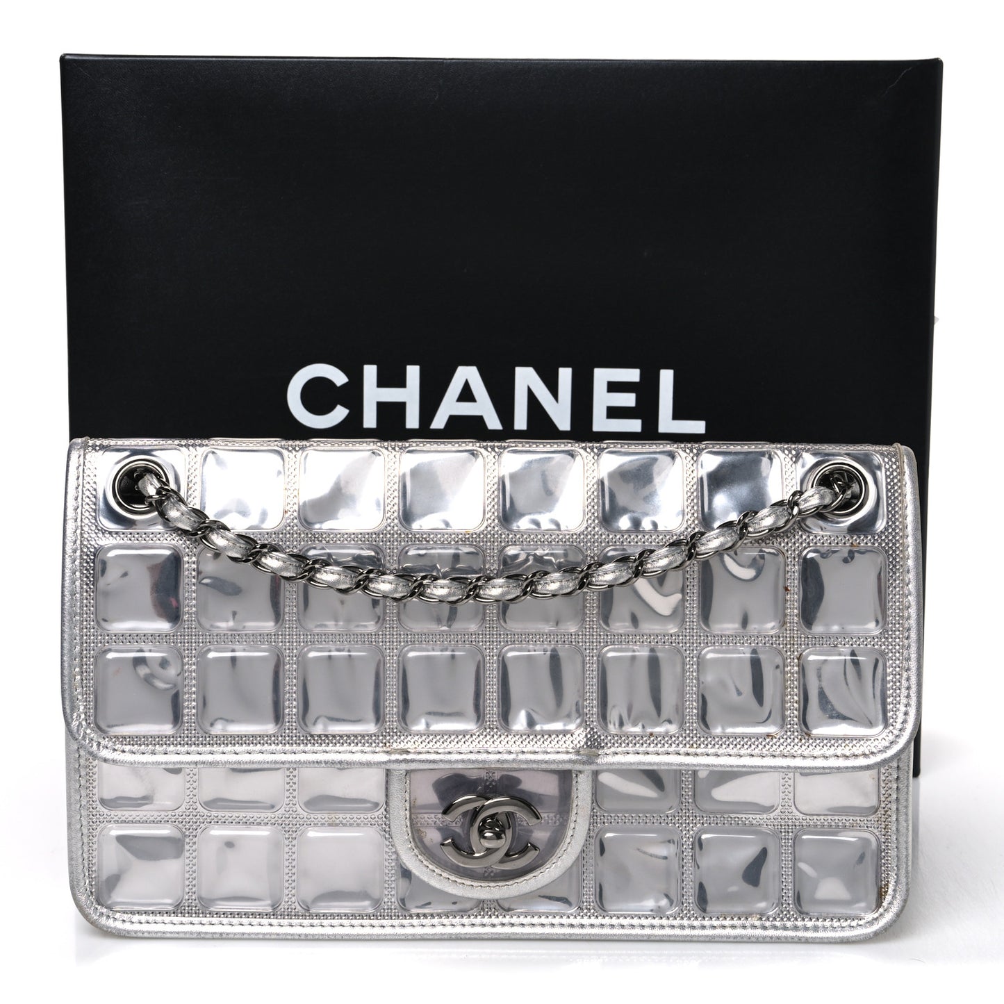 Vinyl Large Ice Cube Flap Silver