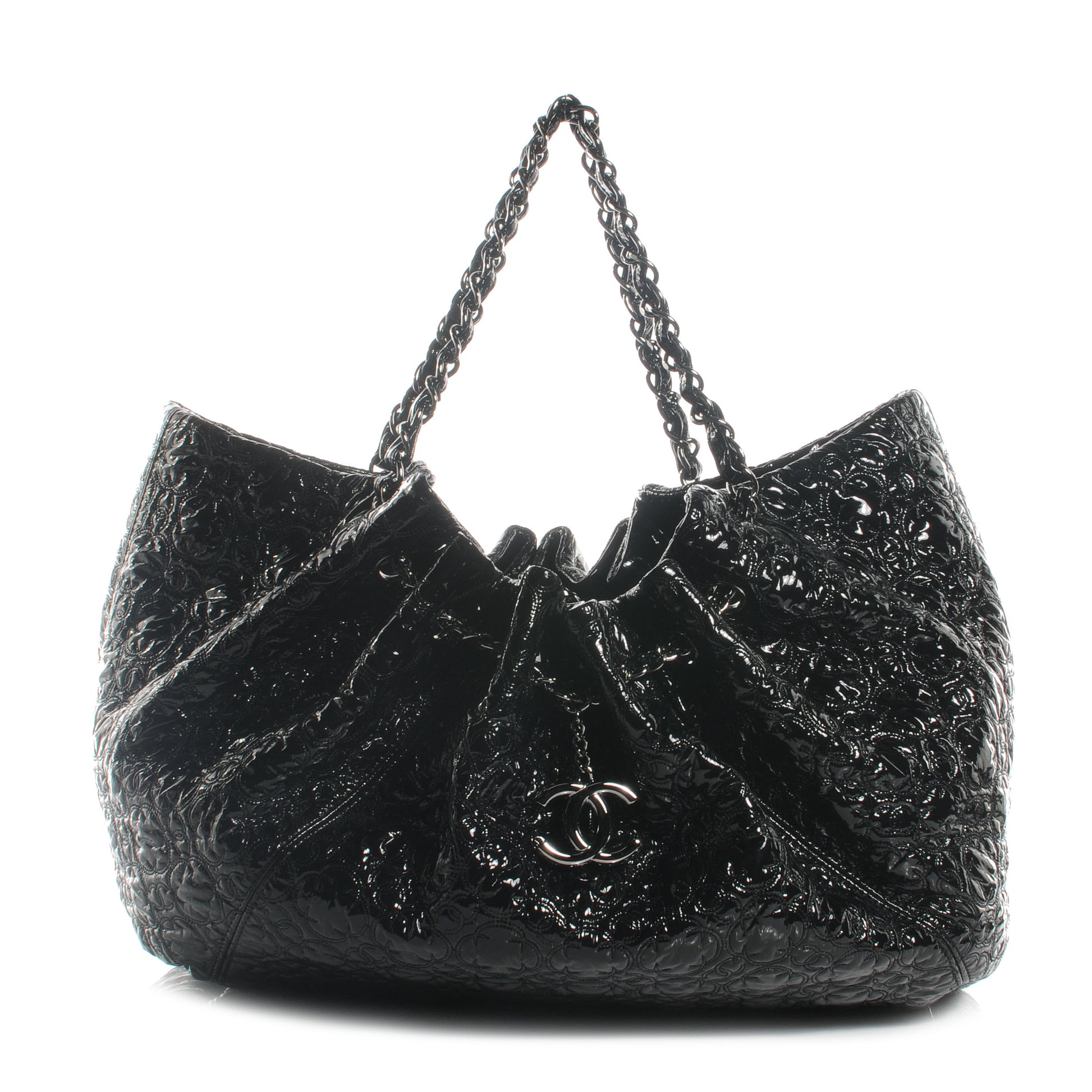 Chanel Vinyl Graphic Edge Tote Black 1 of 7