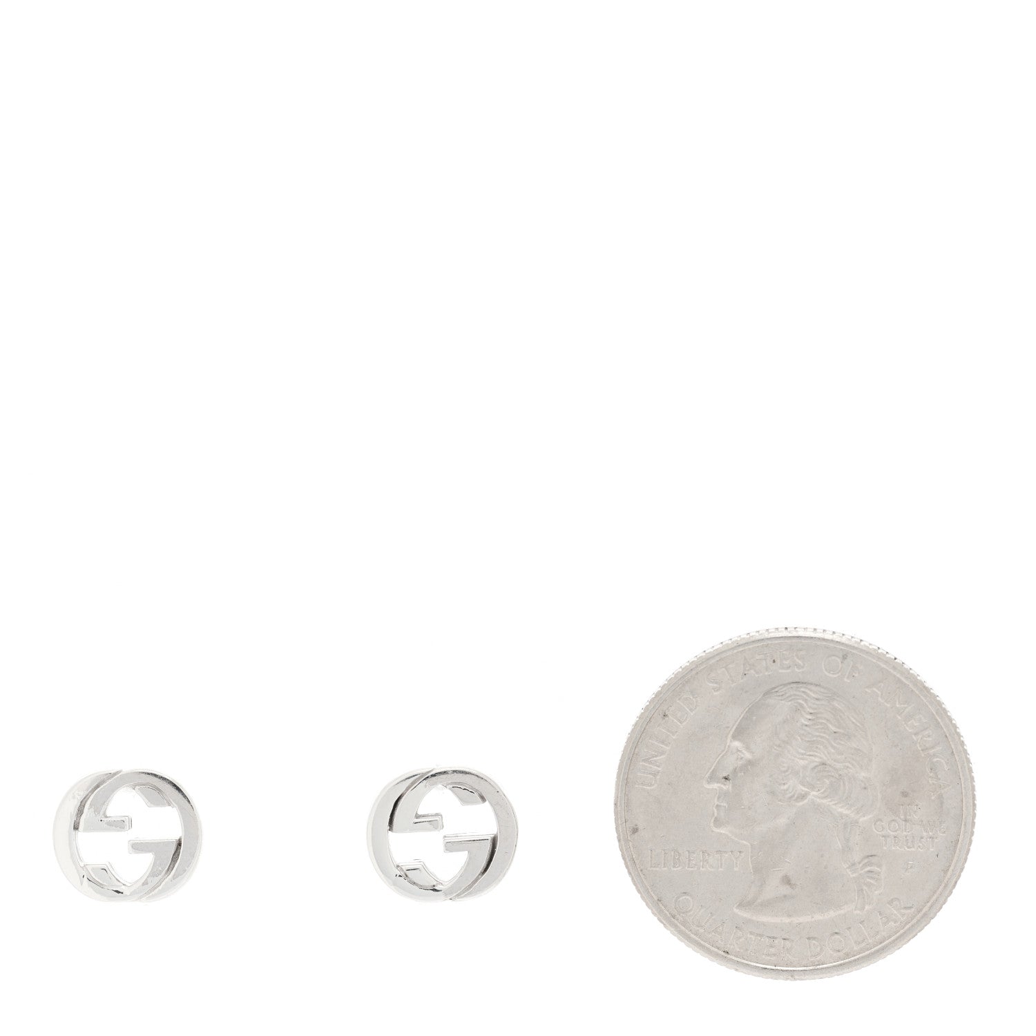 Gucci Sterling Silver Interlocking GG Stud Earrings 2 of 4