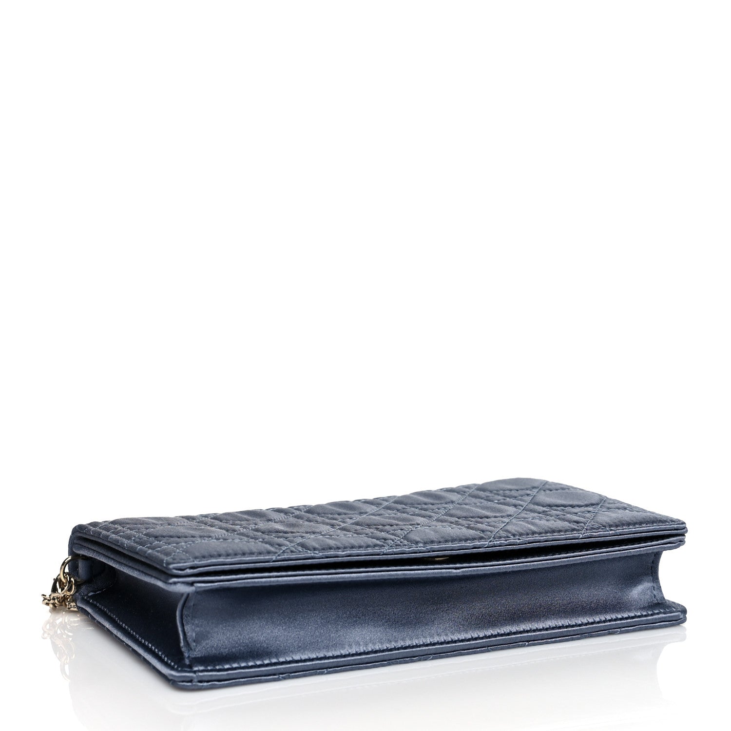 Christian Dior Satin Cannage Lady Dior Clutch Blue 5 of 12
