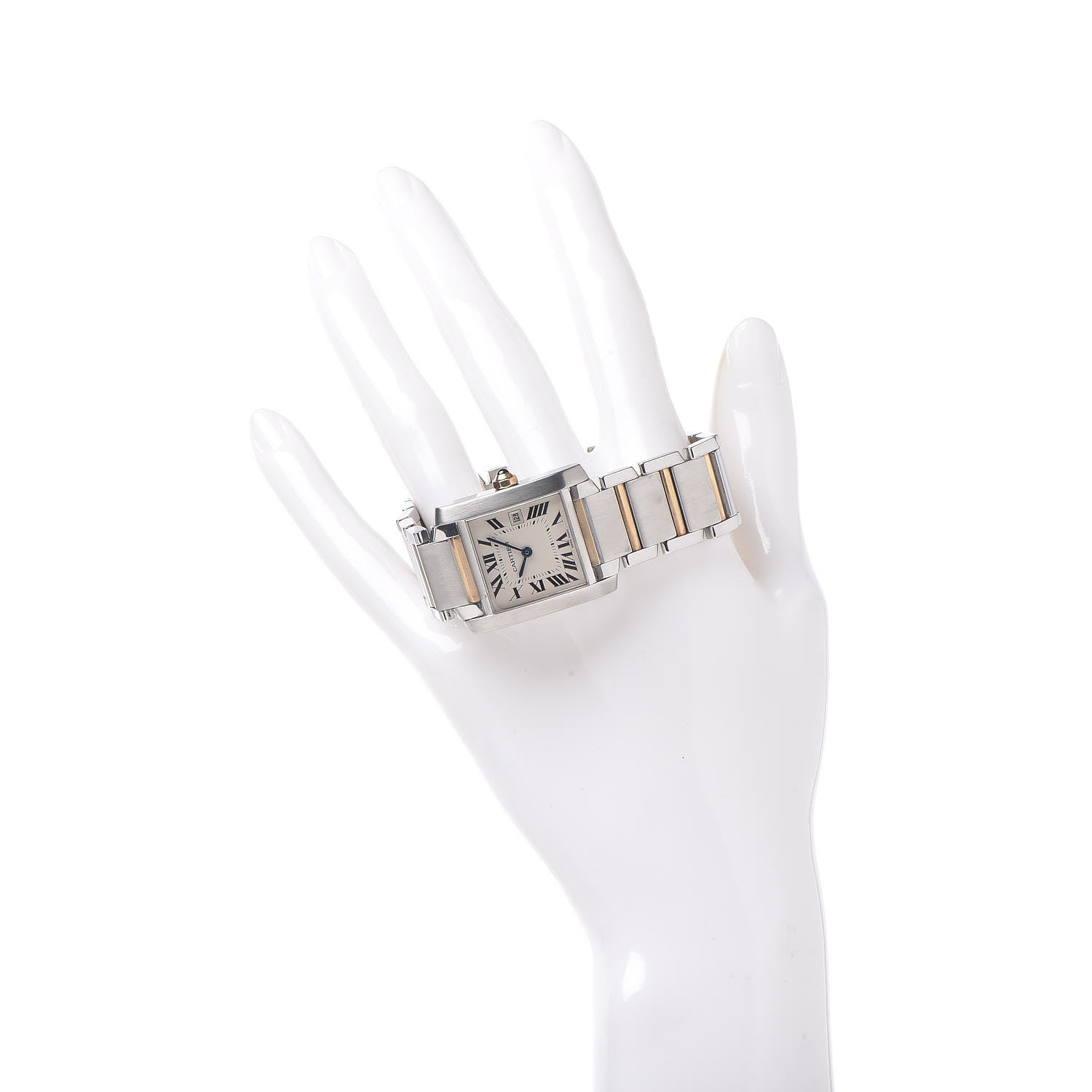 Cartier Stainless Steel 18K Yellow Gold 25mm Tank Francaise Quartz Watch 2 of 8