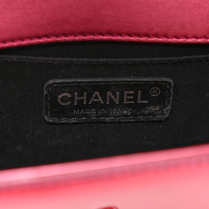 Chanel Metallic Patent Calfskin Quilted Small Boy Flap Pink 6 of 13