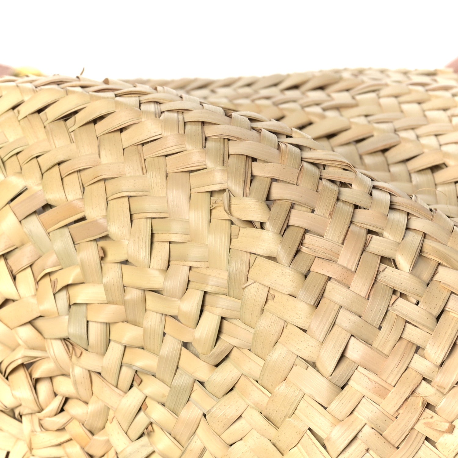 Celine Raffia Calfskin Studs Basket Shoulder Bag Tote Tan 8 of 9