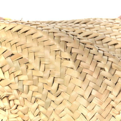 Celine Raffia Calfskin Studs Basket Shoulder Bag Tote Tan 8 of 9