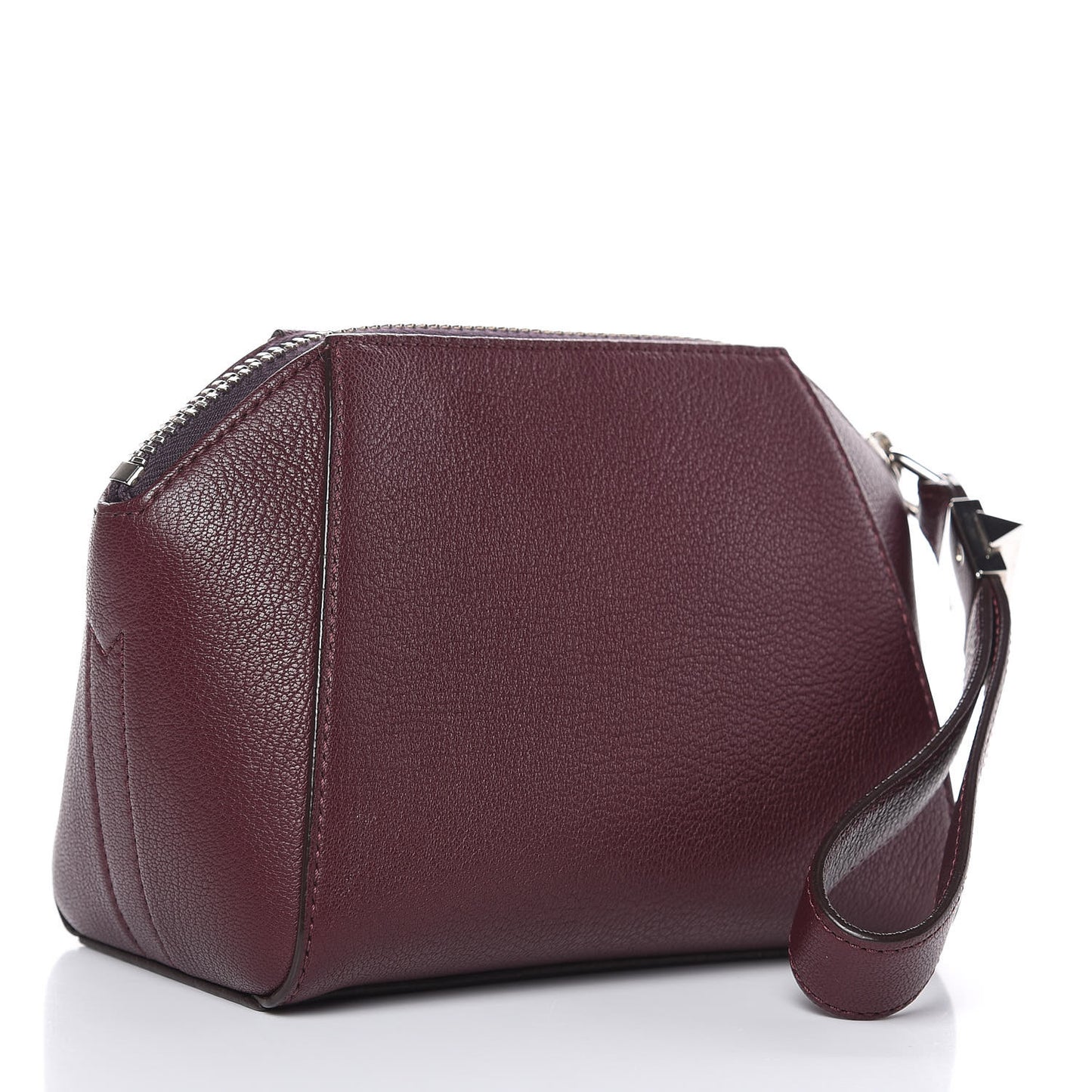 Sugar Goatskin Small Antigona Beauty Wristlet Oxblood