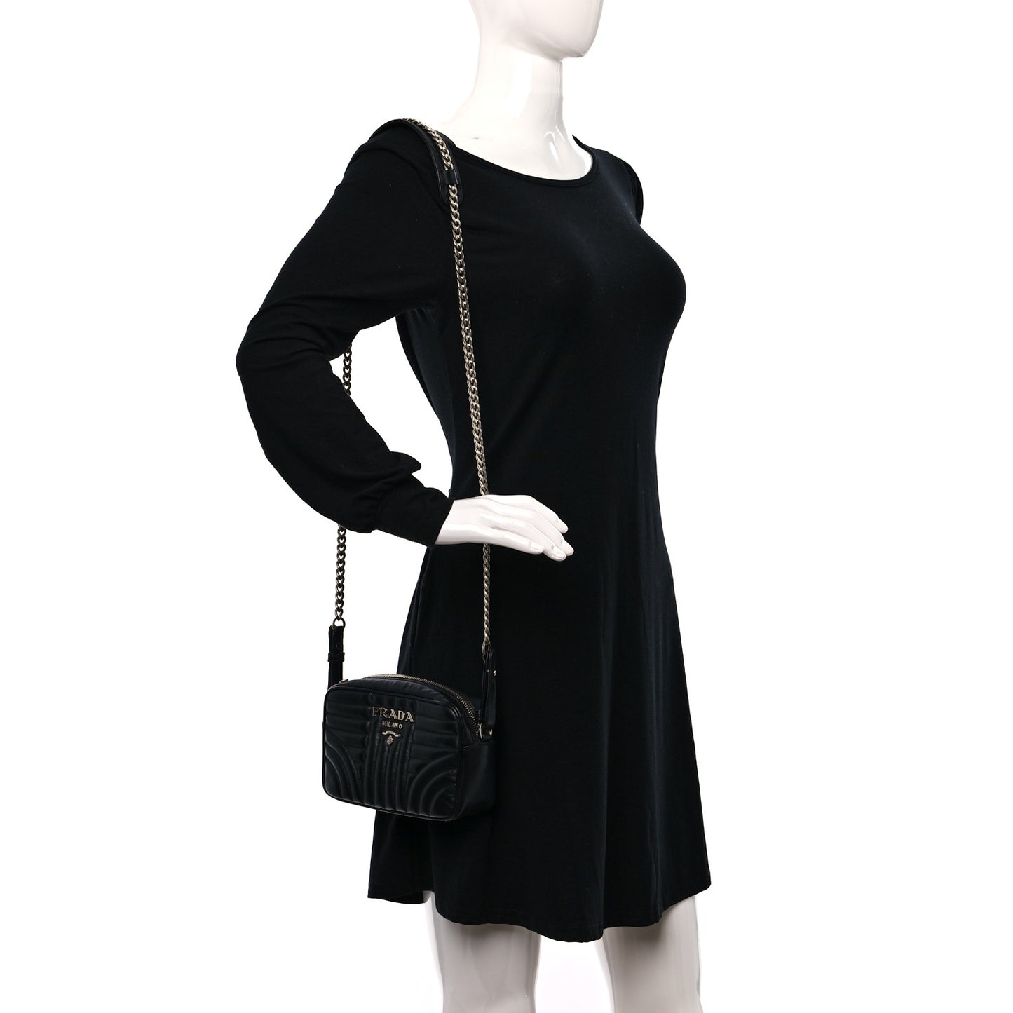 Soft Calfskin Diagramme Camera Bag Black