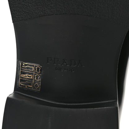 Prada Spazzolato Mens Mary Jane T Strap 40mm Loafers 9 Black 6 of 9