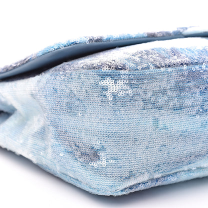 Chanel Sequin Waterfall Small XXL Travel Flap Light Blue 8 of 10