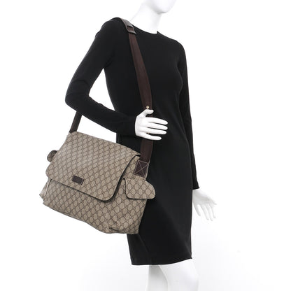 Gucci GG Plus Monogram Messenger Diaper Bag Dark Brown 2 of 9