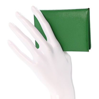 Hermes Chevre Mysore Calvi Duo Card Case Bambou 2 of 10