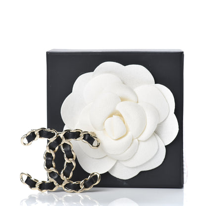 Chanel Lambskin Chain CC Brooch Black Gold 5 of 5