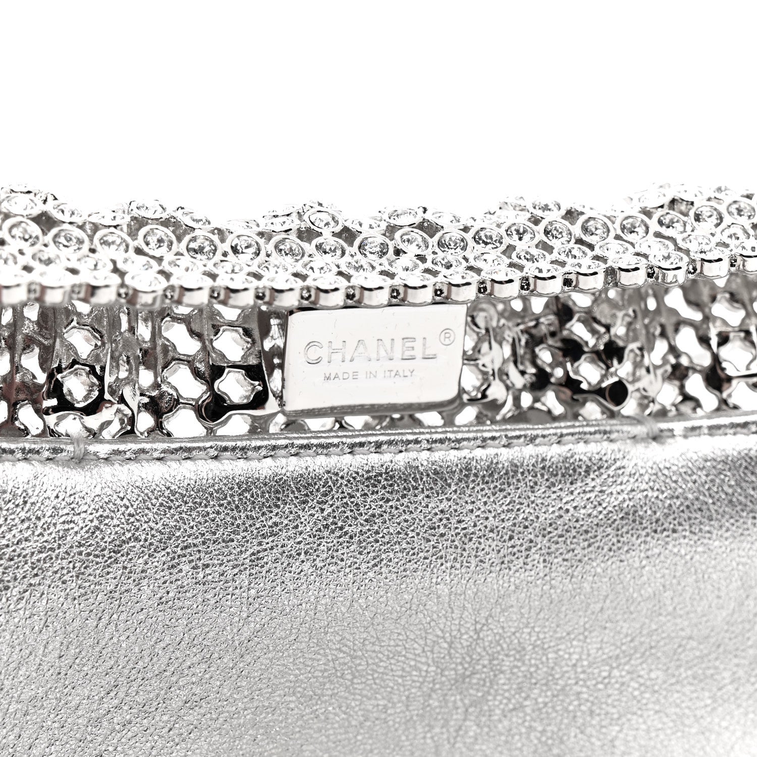 Chanel Crystal Embellished Metallic Lambskin Mini Chanel 22 Silver 5 of 11
