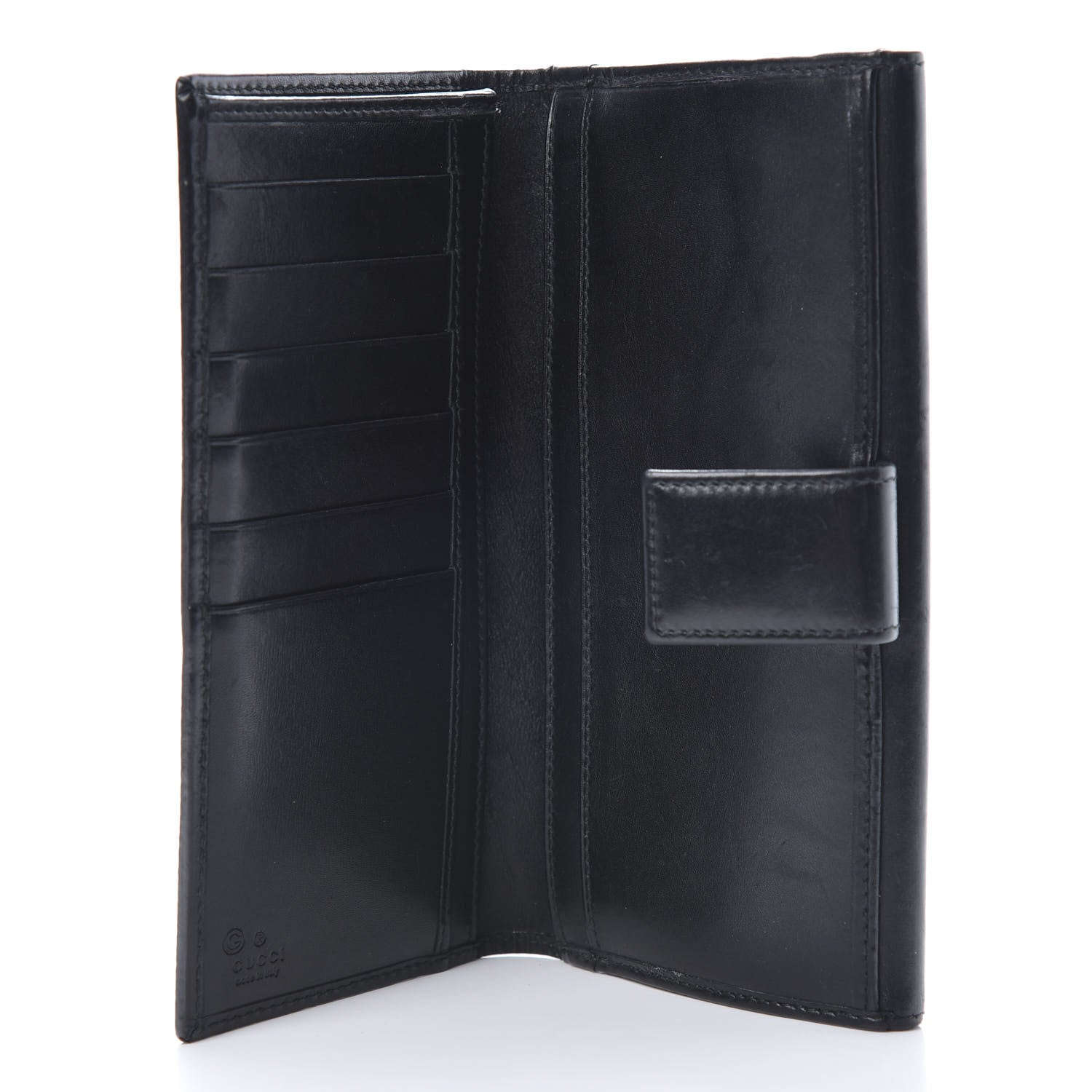 Gucci Calfskin Monogram Continental Flap Wallet Black 6 of 12