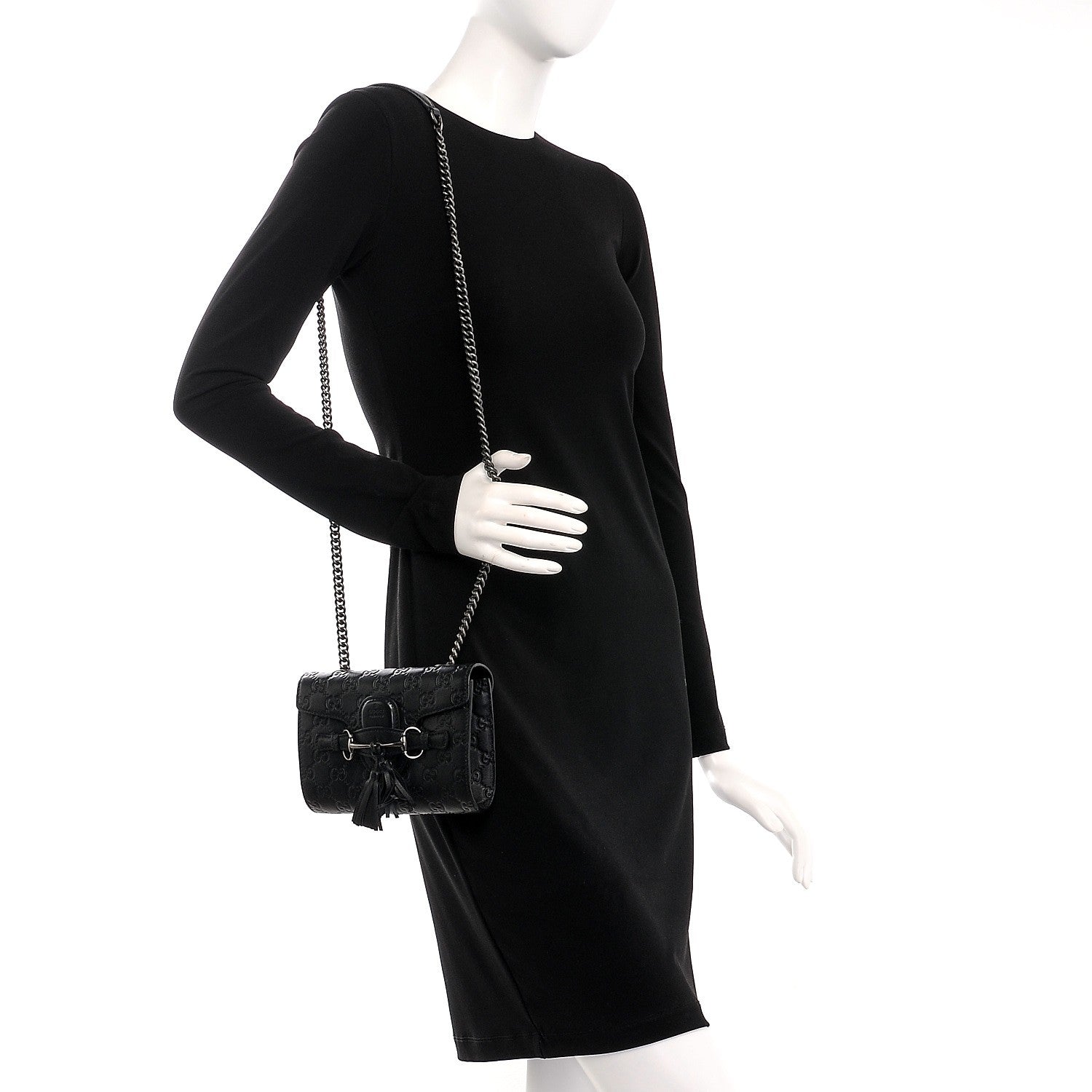 Gucci Guccissima Mini Emily Shoulder Bag Black 2 of 8