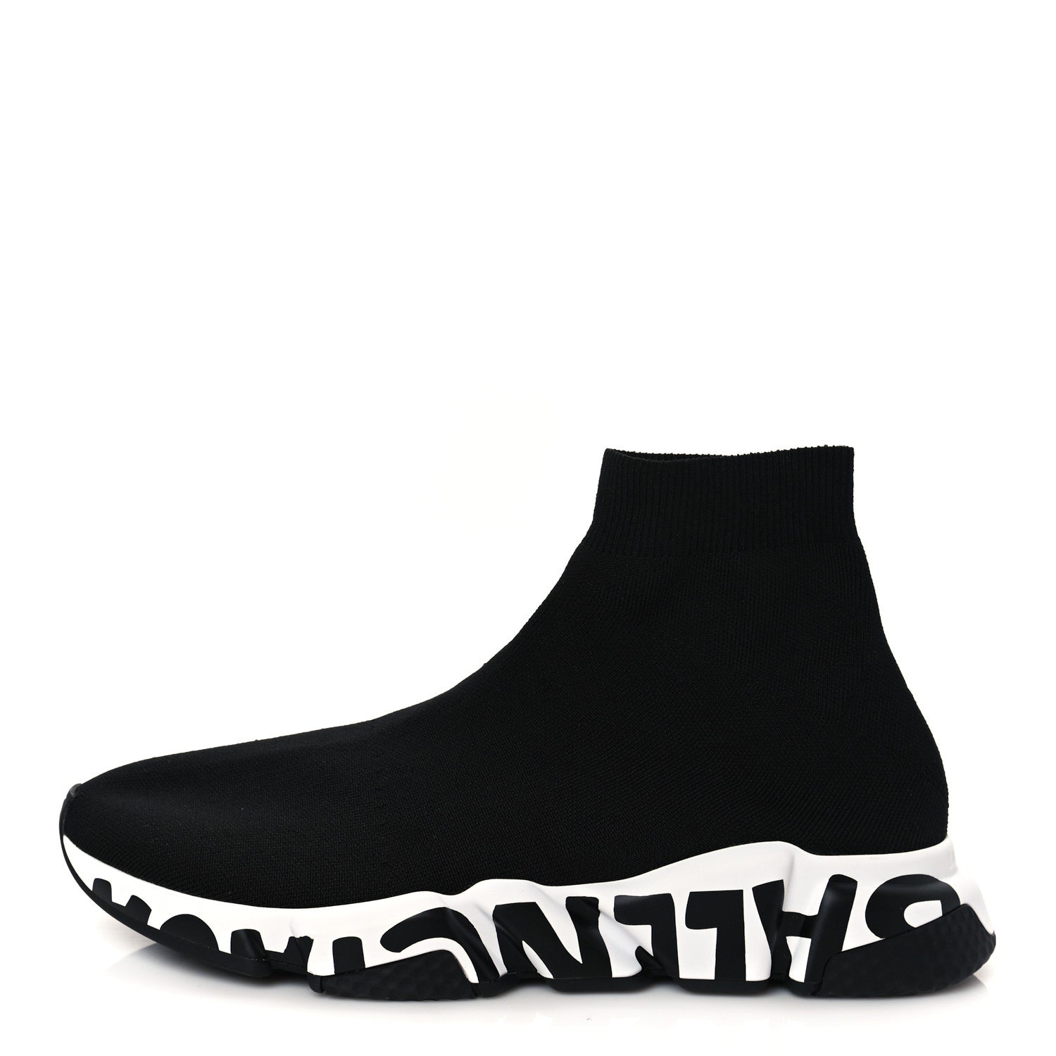 Balenciaga Neoprene Knit Speed Graffiti Sneakers 42 Black White 1 of 9