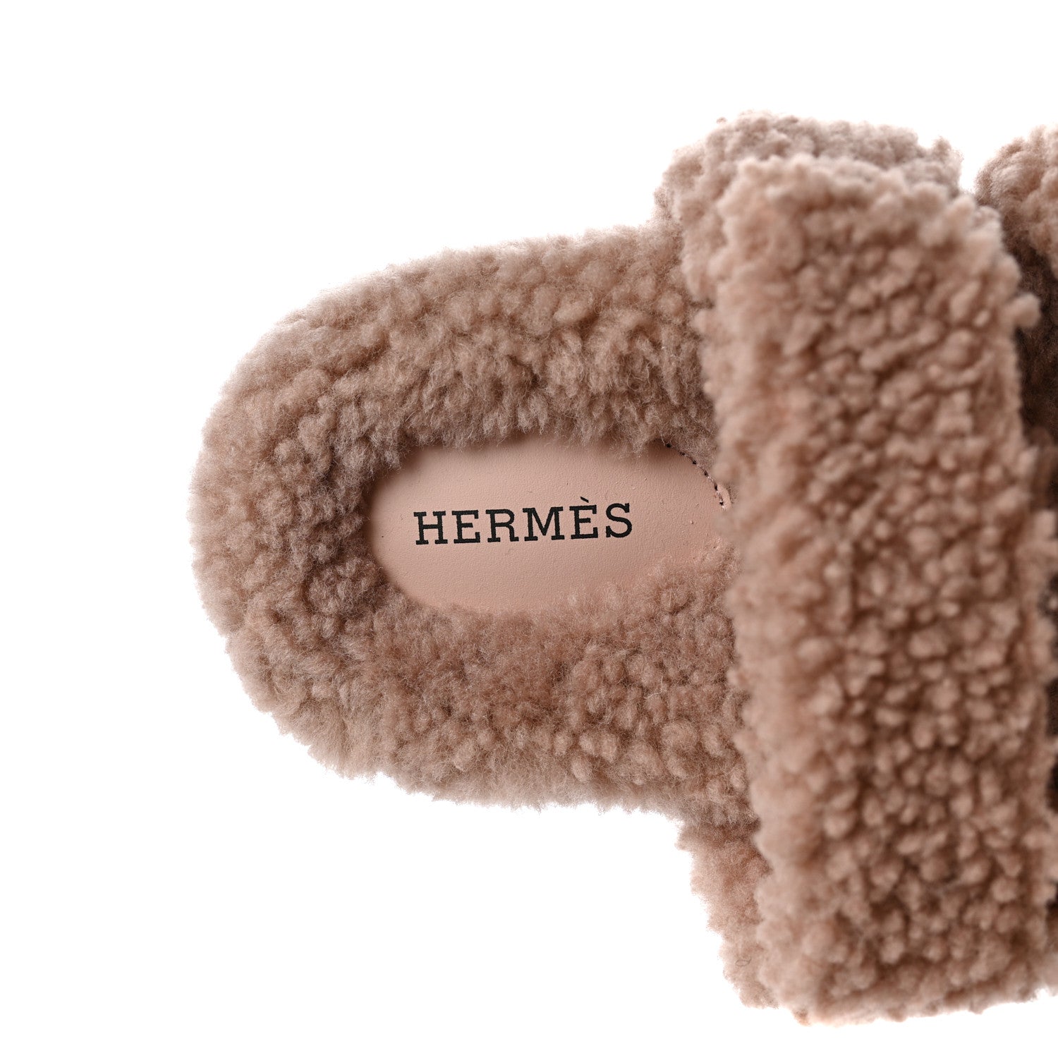 Hermes Woolskin Womens Chypre Sandals 37.5 Bois De Santal 7 of 8