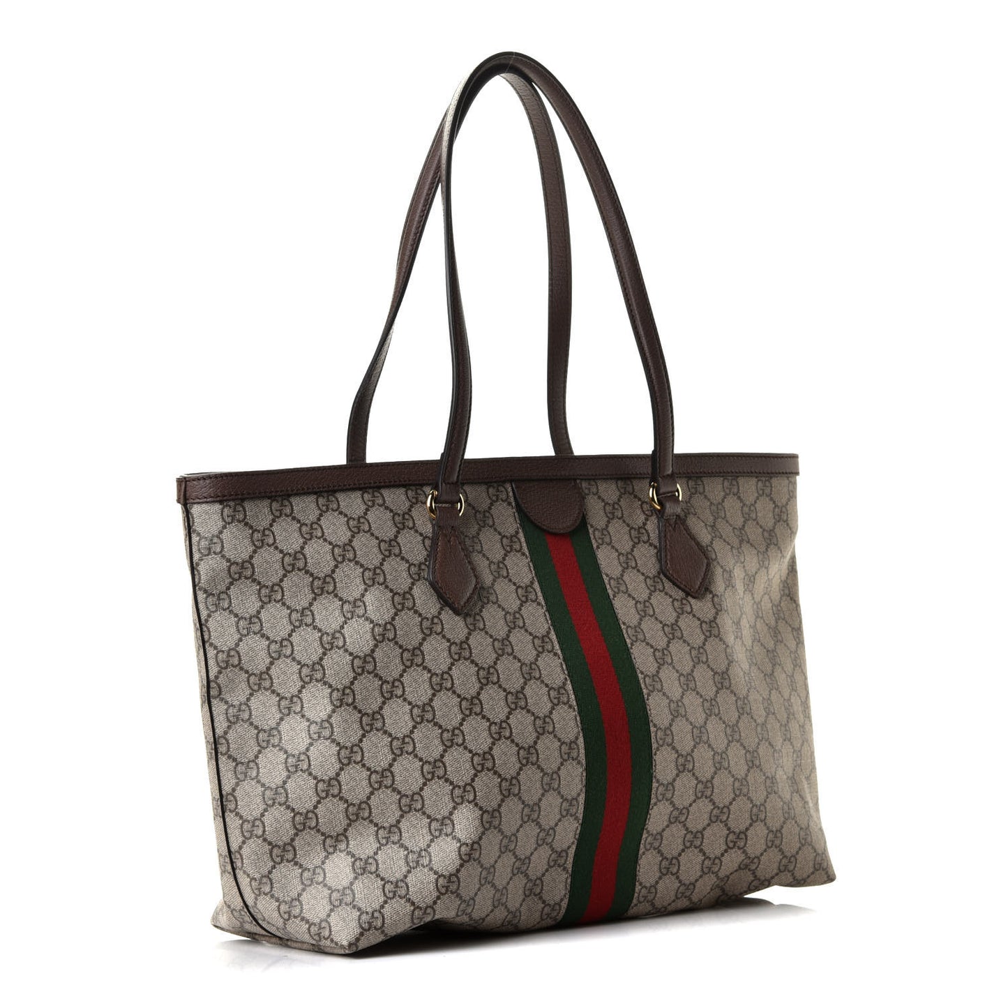 GG Supreme Monogram Medium Ophidia Shopping Tote Brown