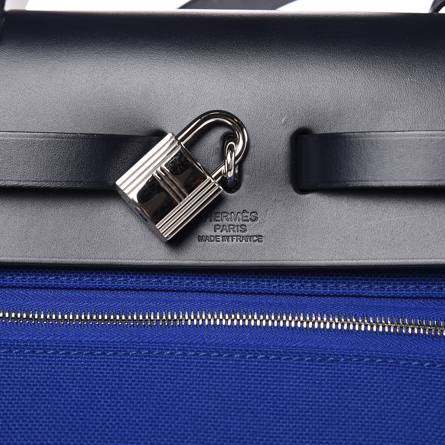 Hermes Toile Vache Hunter Herbag Zip 31 PM Bleu Electrique Bleu Indigo 7 of 11