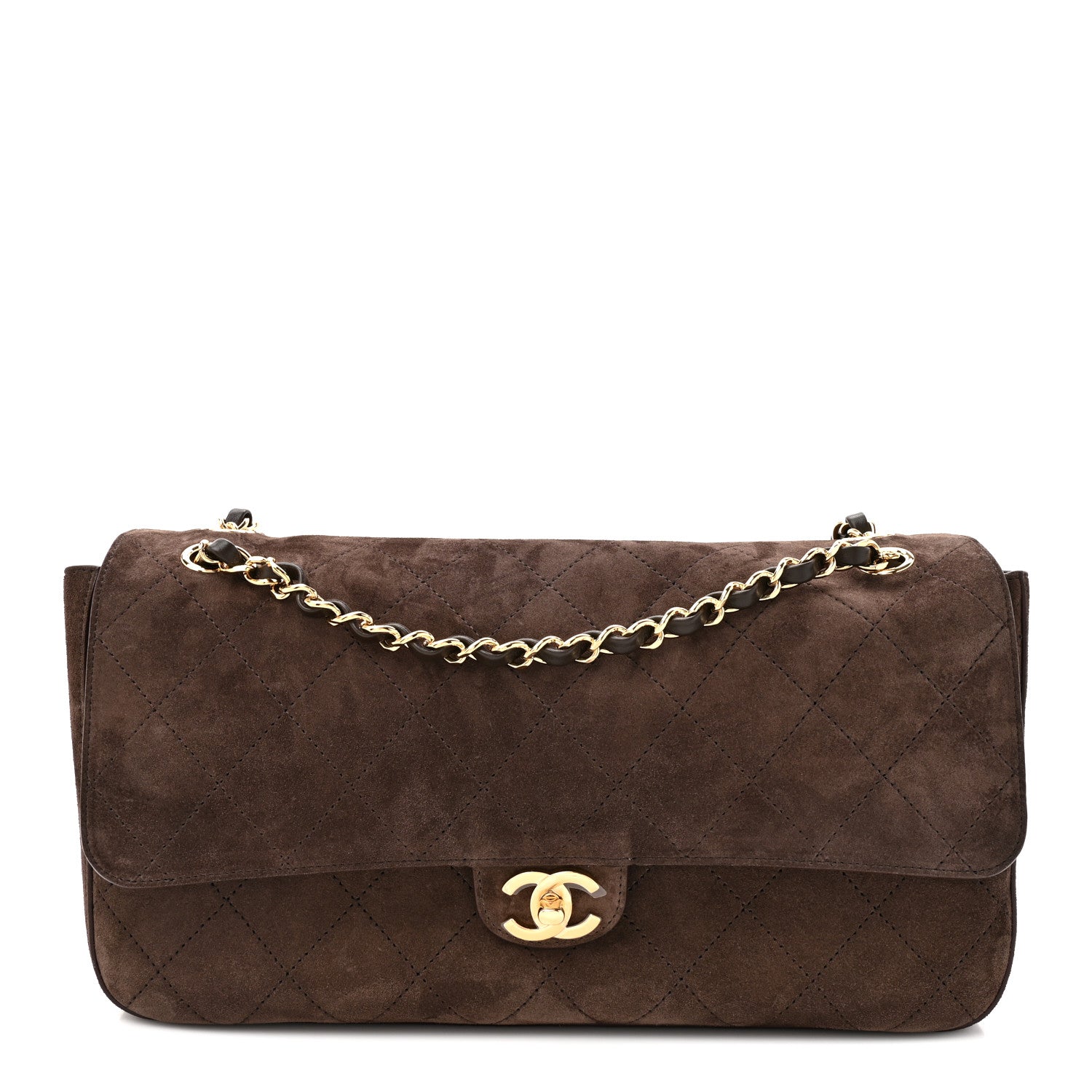 Chanel Suede Calfskin Small Souplissimo Maxi Flap Dark Brown 1 of 11
