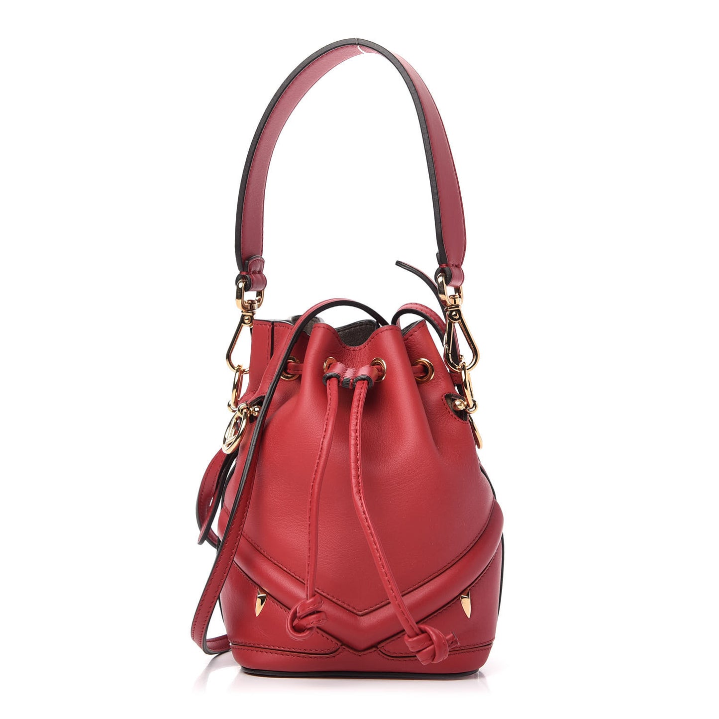 Vitello Century F is Fendi Eyebrow Monster Eyes Embossed Mini Mon Tresor Bucket Bag Fragola
