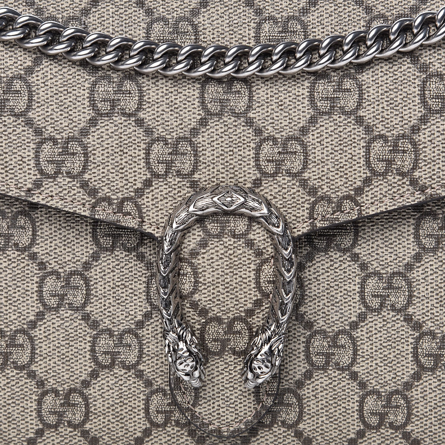 Gucci GG Supreme Monogram Mini Dionysus Chain Wallet Beige Taupe 11 of 13