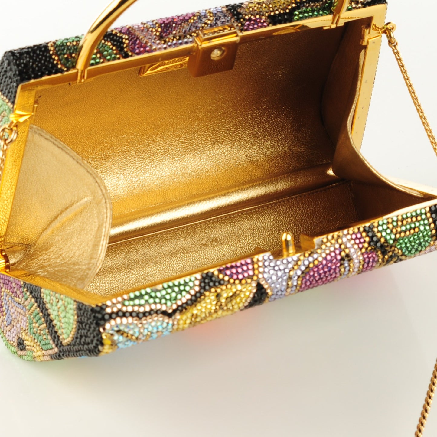 Swarovski Crystal Floral Minaudiere Evening Bag