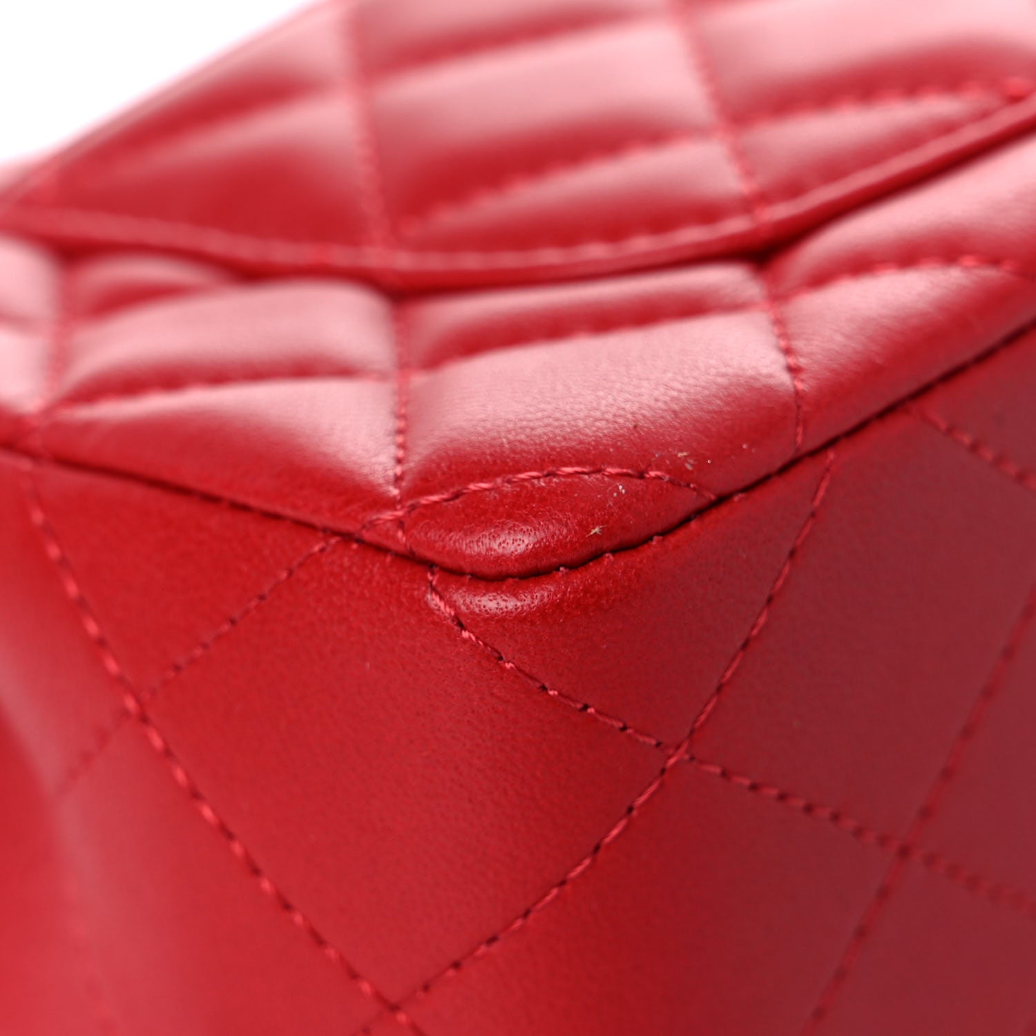 Chanel Lambskin Quilted Mini Rectangular Flap Red 10 of 12