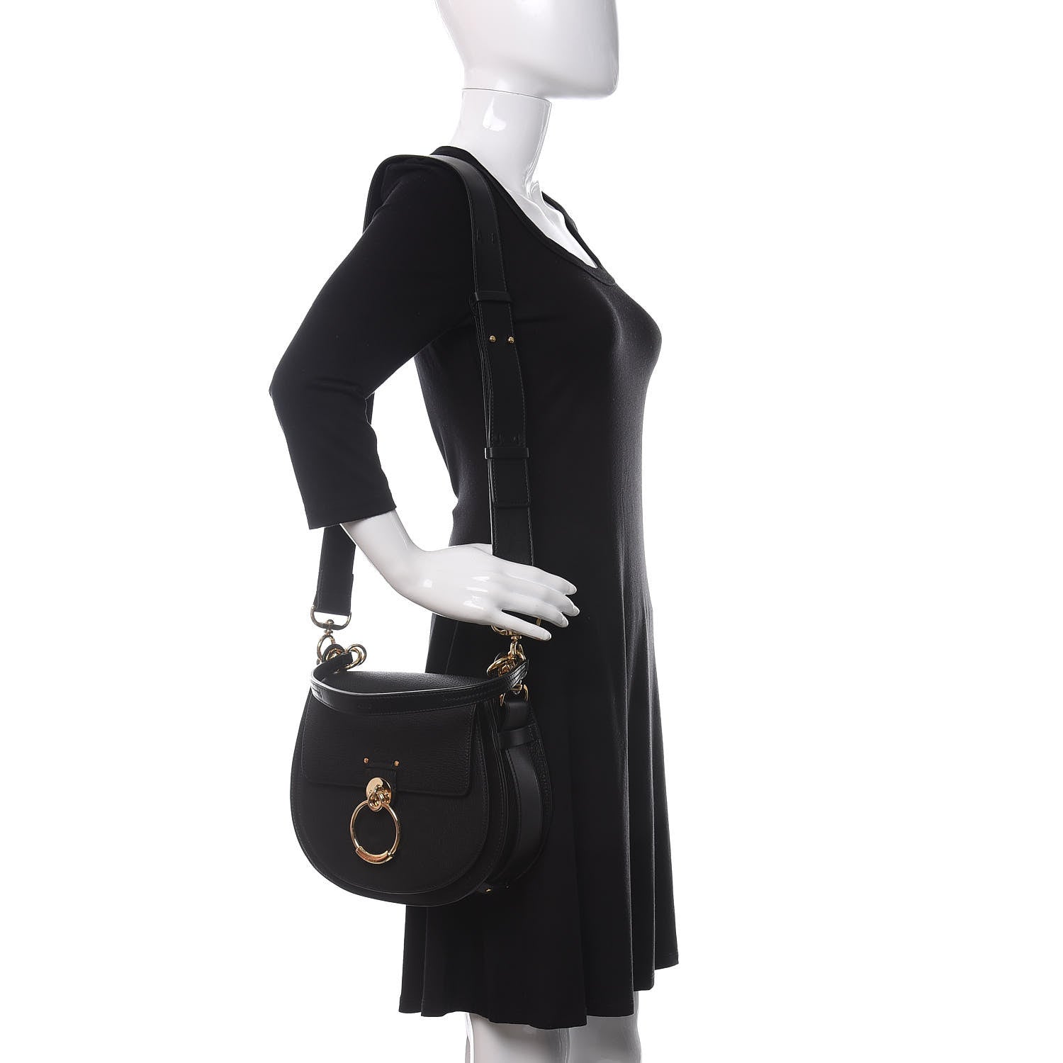Chloe Grained Calfskin Large Tess Bag Black 2 of 11