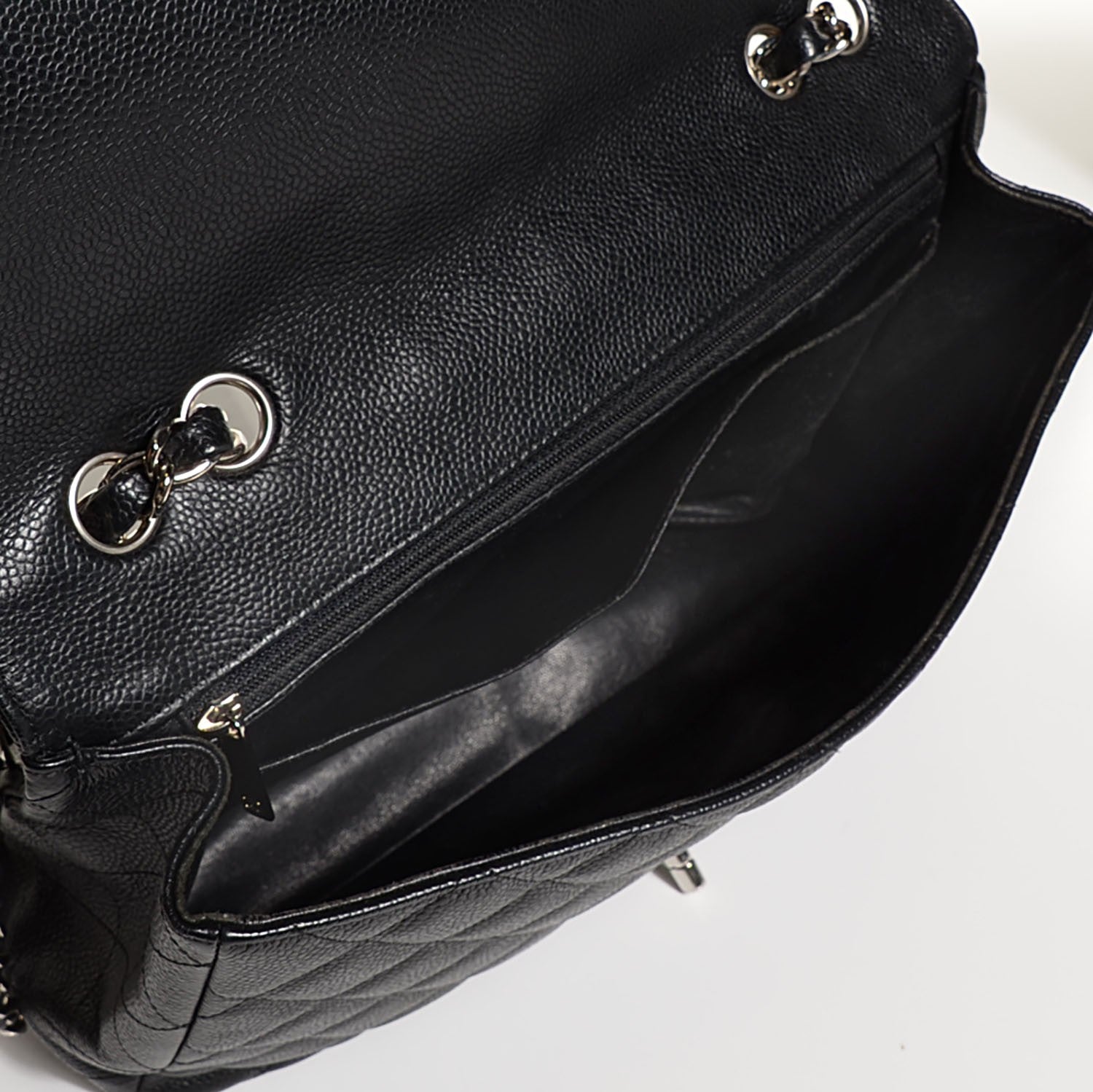 Chanel Caviar Quilted Jumbo Single Flap Black 5 of 9