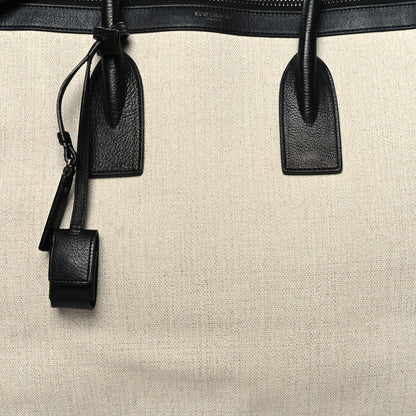 Saint Laurent Linen Calfskin Souple Sac De Jour 48H Duffle Tuscany Deep 8 of 11