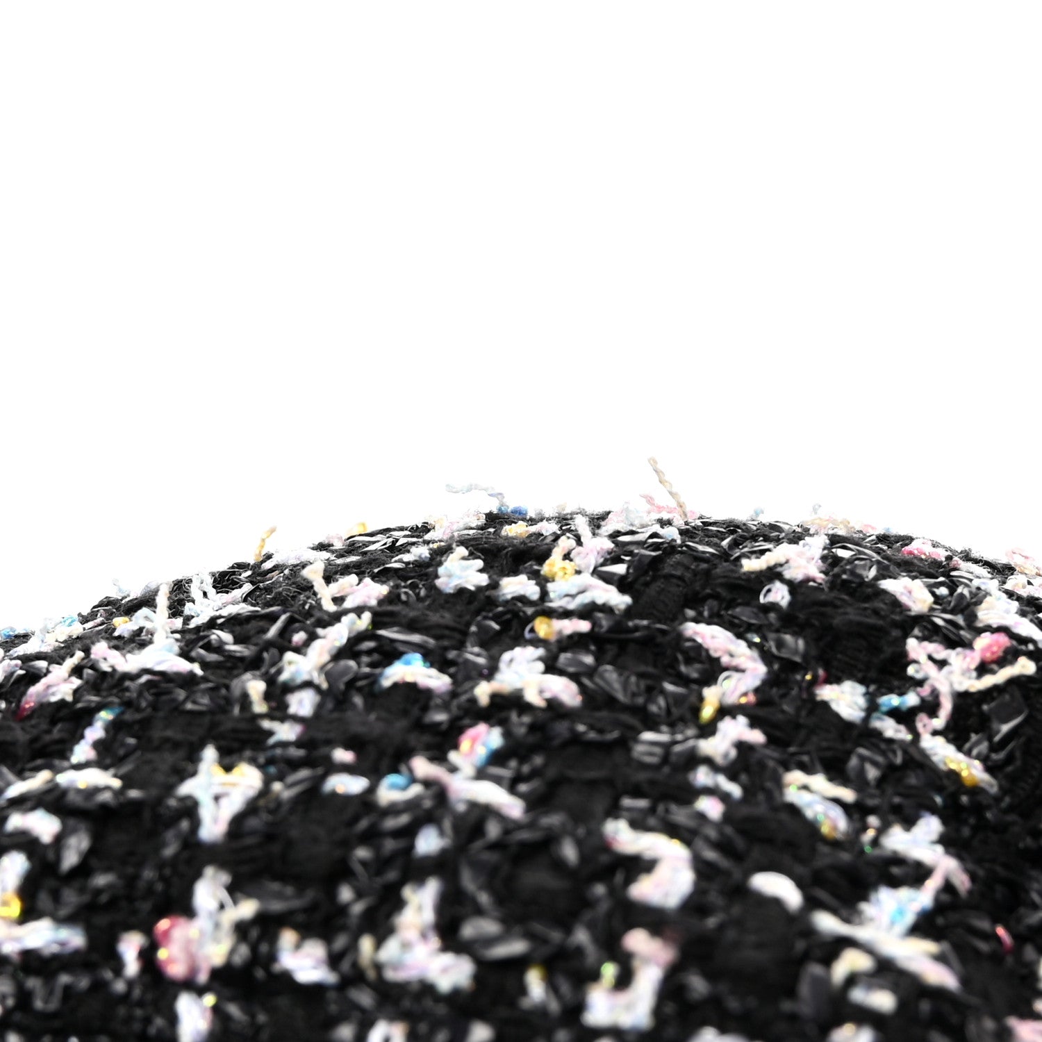Chanel Metallic Tweed Lambskin CC Cap Black White 11 of 11