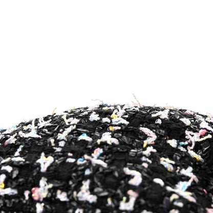 Chanel Metallic Tweed Lambskin CC Cap Black White 11 of 11