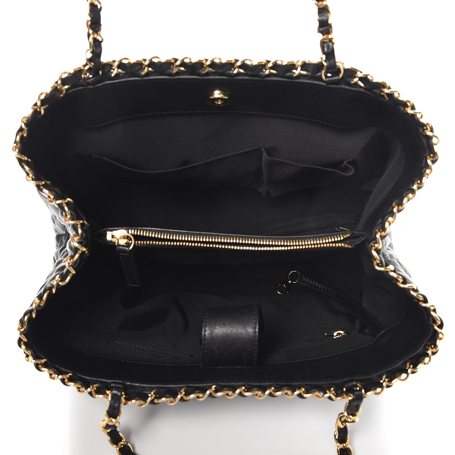 Chanel Calfskin Quilted Small Chain Me Tote Black 5 of 8