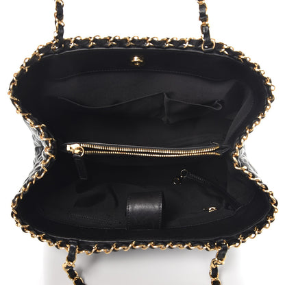 Chanel Calfskin Quilted Small Chain Me Tote Black 5 of 8