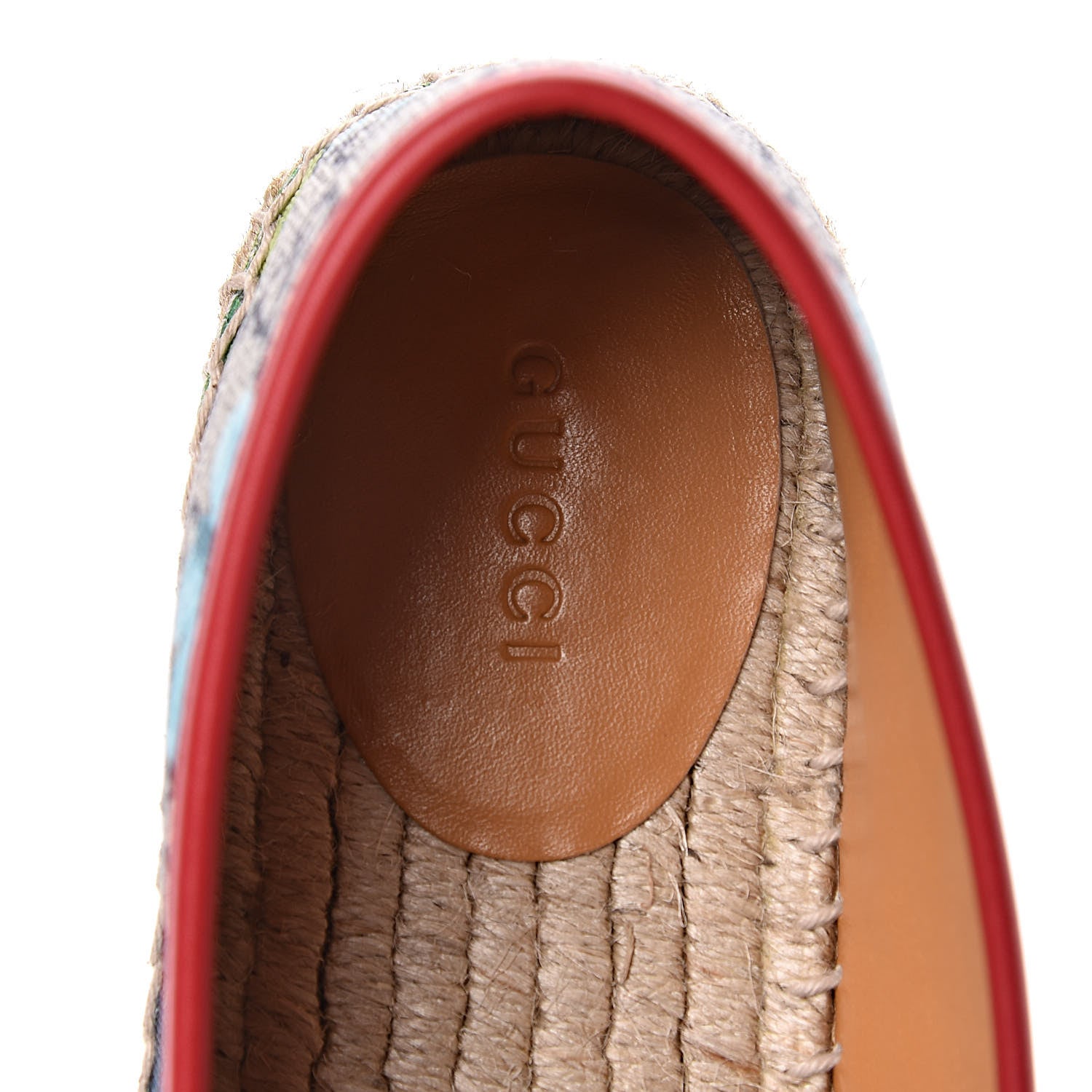 Gucci GG Supreme Monogram Blooms Espadrilles 38.5 Beige Blue Navy Hibiscus Red 8 of 10