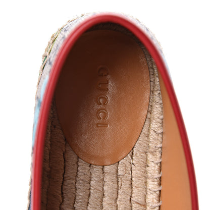 Gucci GG Supreme Monogram Blooms Espadrilles 38.5 Beige Blue Navy Hibiscus Red 8 of 10