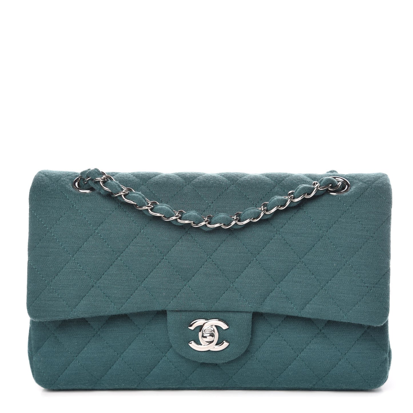 Jersey Quilted Medium Double Flap Green